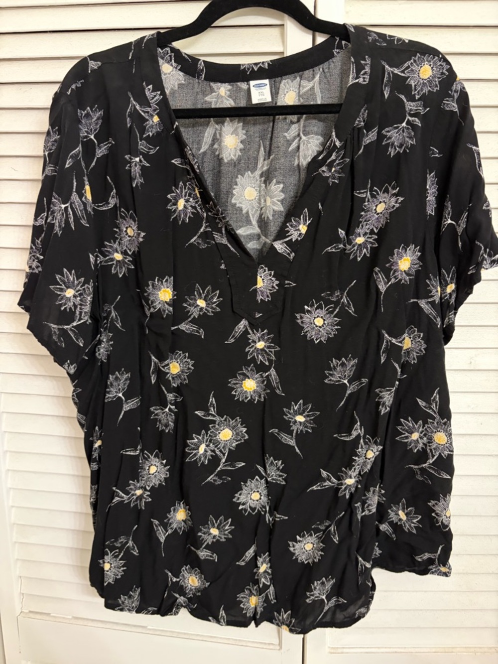 Old Navy Black Floral Blouse